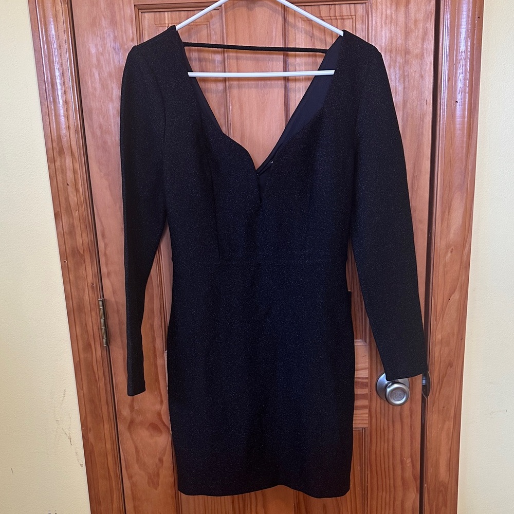 Express Elegant Black Long Sleeve Dress